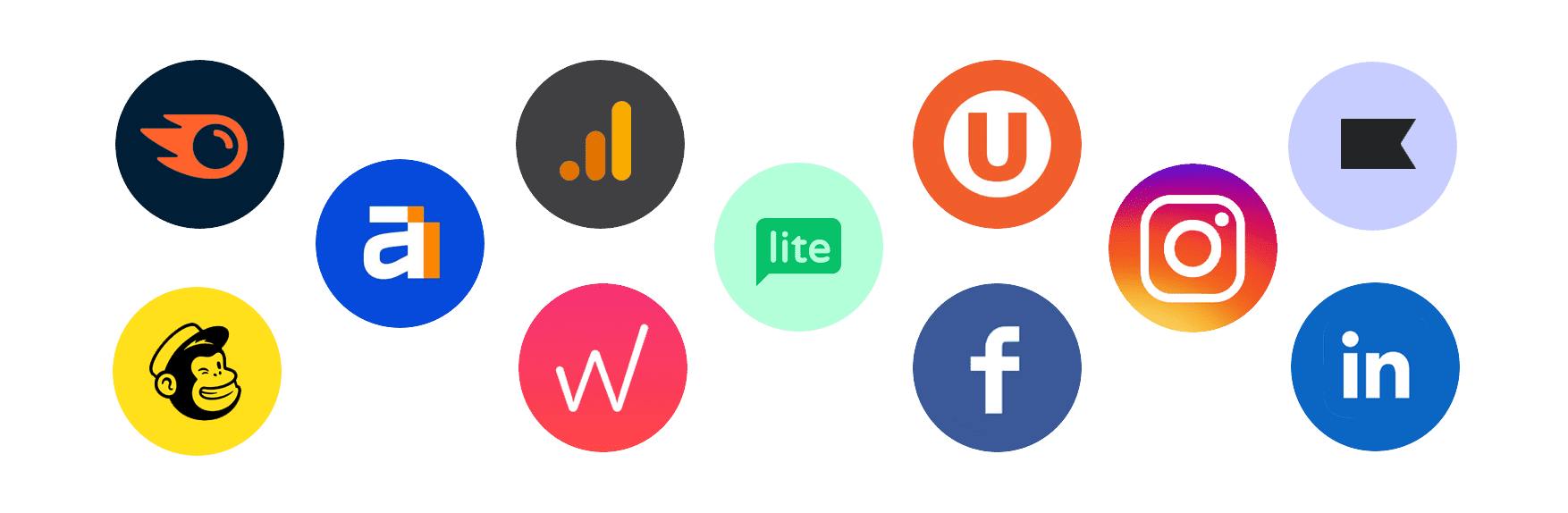 Several social media icons on a white background suitable for web design in Essex.